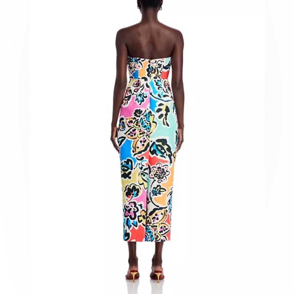 MILLY Orion Rainbow Oasis Jacquard Strapless Maxi Dress Size 4 NWT - Picture 4 of 5